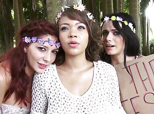 Pervs On Patrol - Three Naked Teen Hippies 1 - Big Tits