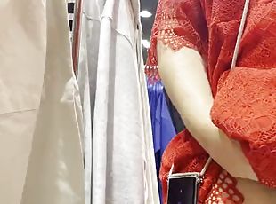 Babe gives risky Public Handjob and Blowjob in the middle of a clothing store!
