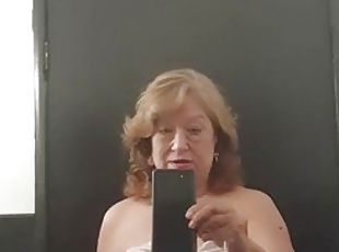 Out in a public bathroom! mature bbw latina wife hairy pussy