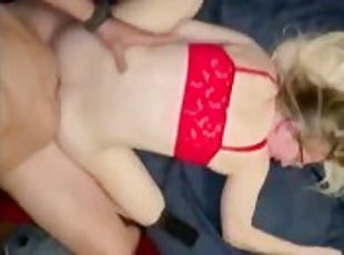 Buzzed with vibrator while I fuck her doggy until she collapsed in orgasm amateur fuck