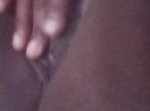 Clit rubbing and fingering ebony