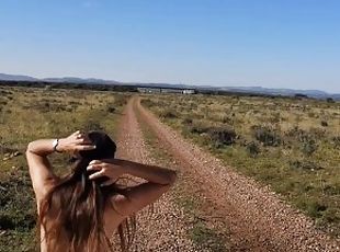 Naked strolling on Open Road