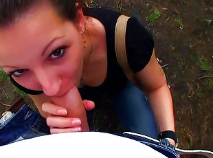 Hot sloppy outdoor blowjob by Iveta