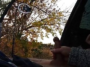 my wife jerks off my dick in the car in nature