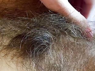 Closeup big clit hairy pussy 