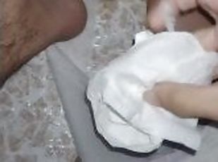 Creampie cock being cleaned with paper Messy cumshot