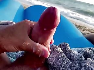 beach cumshot in public