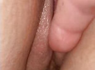 Wife lets me watch as she cums hard with a plug.