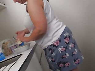 Big booty BBW drilled hard in the kitchen