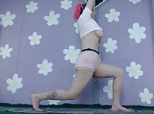 Yoga Beginner Livestream Latina Flashing Nip Slip