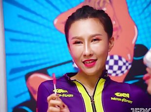 We all love Jerkaoke Racing Queen - Brunette Asians in fetish cosplay scene