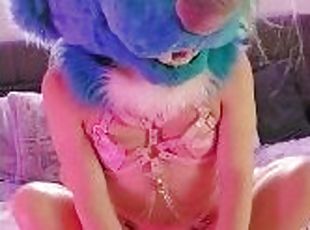 Transgender Furry In Pink Lingerie Roughly Fucks Alien Fursuiter!