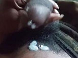 Young black ninja jerks pretty black dick until cum !!! Cumshot !!!