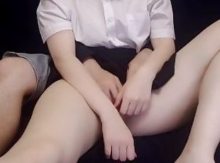 asiatique, masturbation, écolière, amateur, japonais, culotte, première-fois, hentai, uniformes, dure