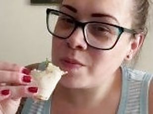 BBW stepmom MILF cum eat tacos with me your POV