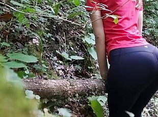 She begged me to cum on her big ass in yoga pants while hiking, almost got caught