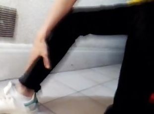 Calf lovers like this insane fetish POV video of fit skinny twink but huge calves in tight jeans