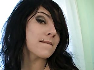 Sexy emo teen goes solo masturbating