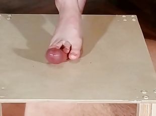 Dominatrix bare feet trampling cocks and footjob with big cumshot pt2