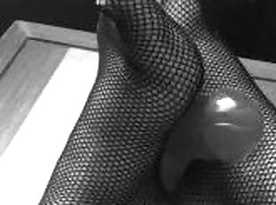 BBW MILF  FINDOM  Fishnets & Dildo Foot Rub