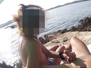 masturbatsioon, emme-ja-poiss, nudist, väljas, avalik, amatöör, jobipauk, emme, kättevõtmine, prantsuse